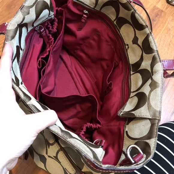 Coach Red & Brown Diaper Bag - Picture 6 of 8